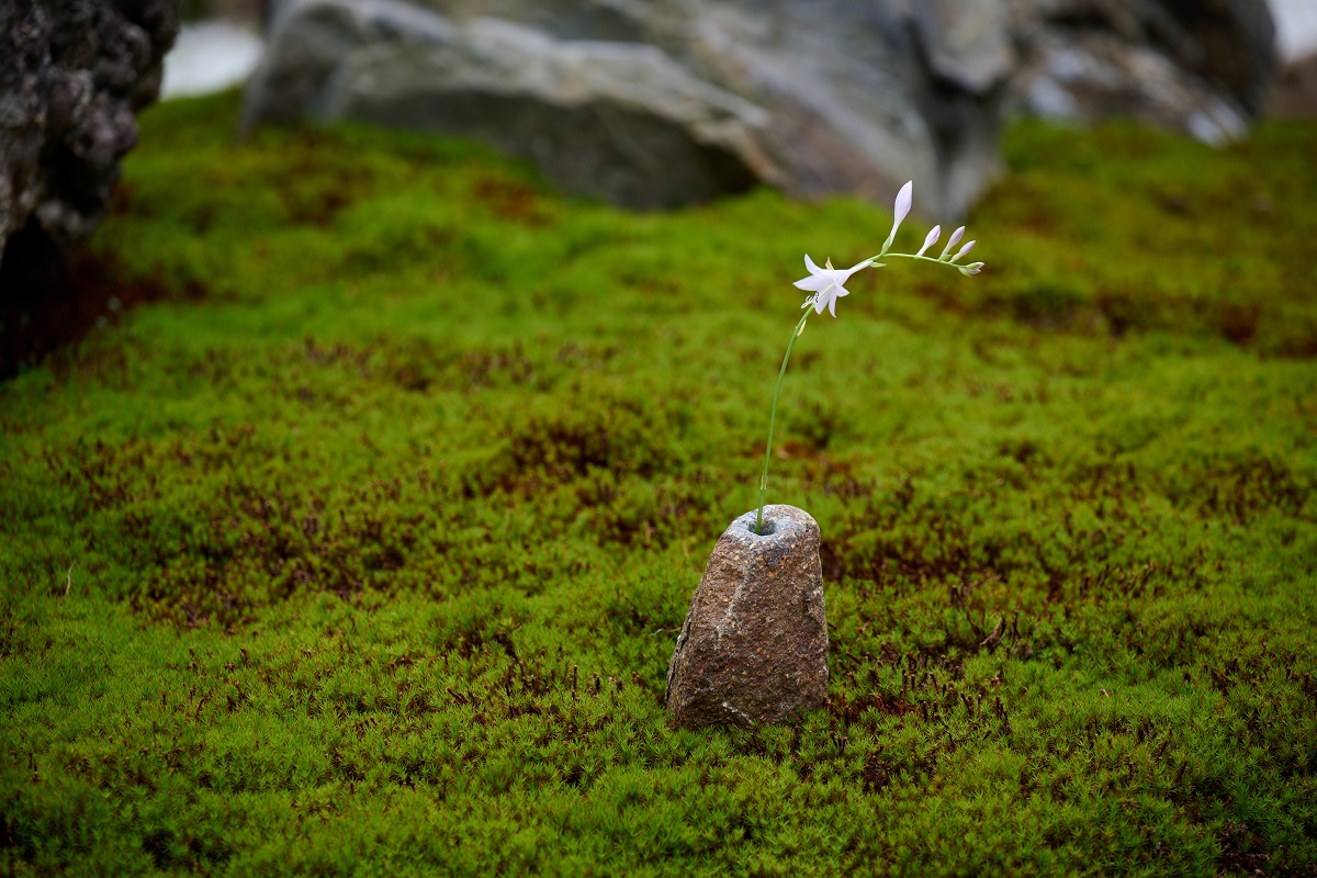 加茂七石（鞍馬石）一輪挿し 【京の庭大工 植司 皆川拓哉