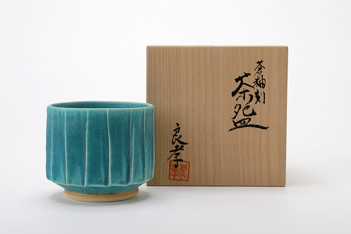 蒼釉刻茶碗 【良孝】 | 商品詳細 | WABSC